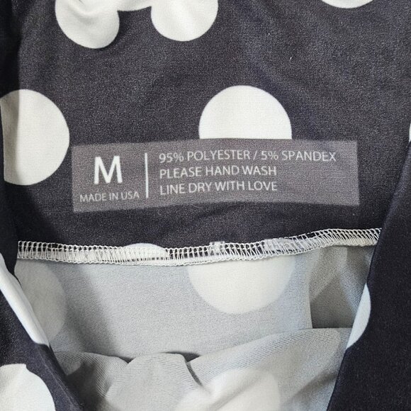 NWOT Pixie Pop Designs Mickey Mouse Black and White Polka Dot Skirt M - Picture 2 of 3